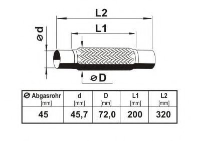 Teava flexibila, esapament VW BORA Combi (1J6) (1999 - 2005) ERNST 460071 piesa NOUA