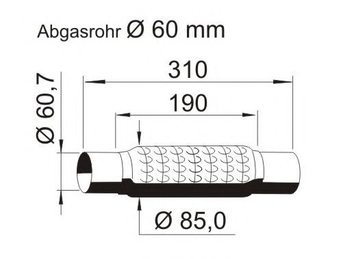 Teava flexibila, esapament VW PASSAT (3C2) (2005 - 2010) ERNST 464086 piesa NOUA