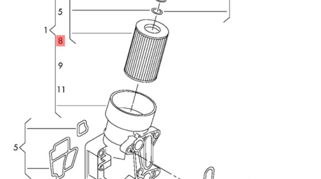 Termoflot răcitor ulei Volkswagen Passat B7 (365) Variant 2011 2.0 TDI OEM 03L117021C