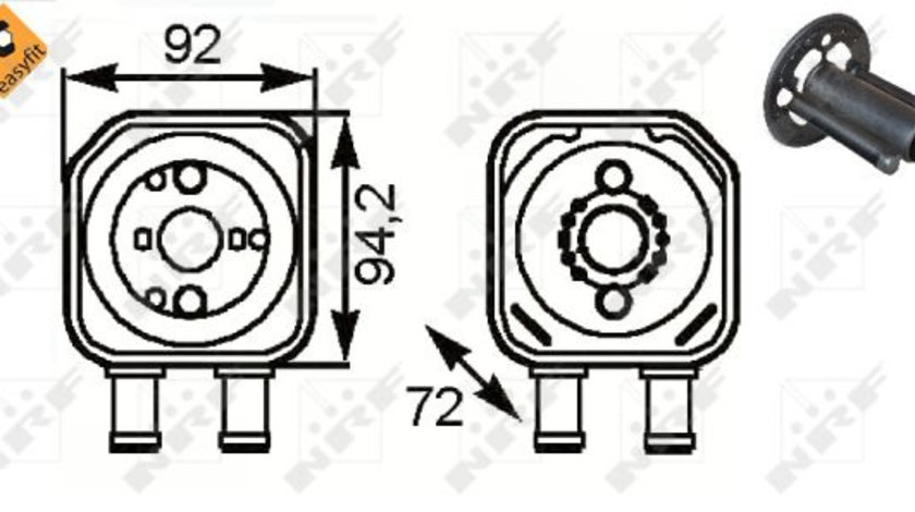 Termoflot radiator ulei (cu garnitura) AUDI A3, A4, A6, A8; SEAT ALHAMBRA, CORDOBA, CORDOBA VARIO, IBIZA II, LEON, TOLEDO I, TOLEDO II; SKODA OCTAVIA I, SUPERB II; VW BORA, EOS, GOLF III 1.6-3.6 03.91