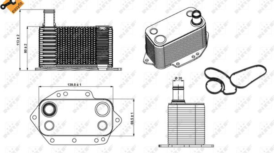 Termoflot radiator ulei (cu garnitura) BMW Seria 3 (E46), 3 (E90), 3 (E91), 3 (E92), 3 (E93), 5 (E60), 5 (E61), 6 (E63), 6 (E64), 7 (E65, E66, E67), X3 (E83), X5 (E53), X5 (E70), X6 (E71, E72) 2.5D/3. cod intern: CI6013CF