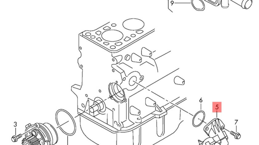 Termostat 2.0 Bi -TDI CSHA Volkswagen Amarok 2014 2015 OEM 03L121111AB