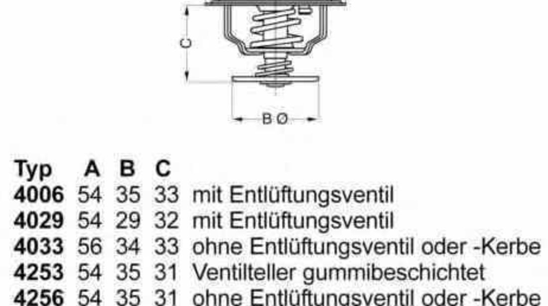 Termostat FORD TAUNUS 20M (41F) WAHLER 4256.87D50