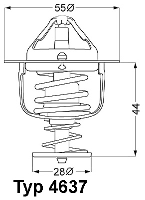 Termostat,lichid racire (463788D WAHLER) MITSUBISHI,PROTON