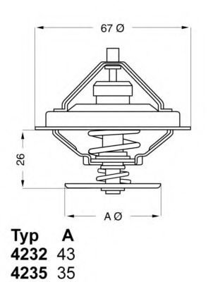 Termostat,lichid racire BMW Seria 3 Cupe (E36) (1992 - 1999) WAHLER 4235.80D piesa NOUA