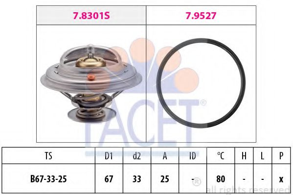 Termostat,lichid racire BMW Seria 5 (E39) (1995 - 2003) FACET 7.8301 piesa NOUA