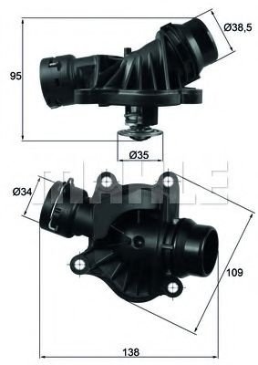 Termostat,lichid racire BMW Seria 7 (E65, E66, E67) (2001 - 2009) MAHLE ORIGINAL TI 234 88 piesa NOU...