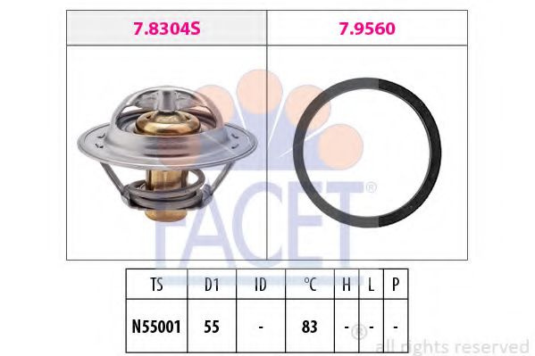 Termostat,lichid racire CITROEN XANTIA (X2) (1998 - 2003) FACET 7.8304 piesa NOUA
