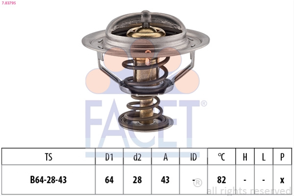 Termostat,lichid Racire Facet 7.8379S