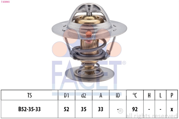 Termostat,lichid Racire Facet Ford 7.8396S