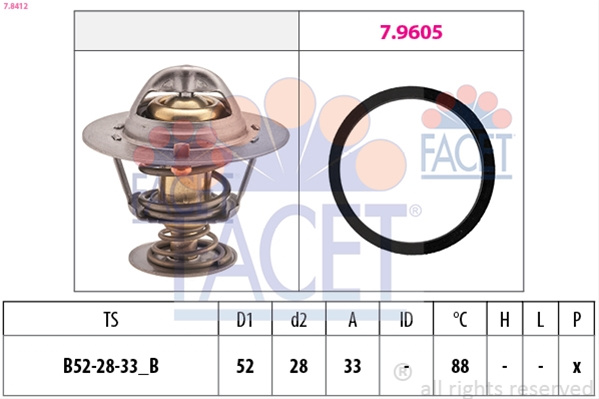 Termostat,lichid Racire Facet Ford 7.8412