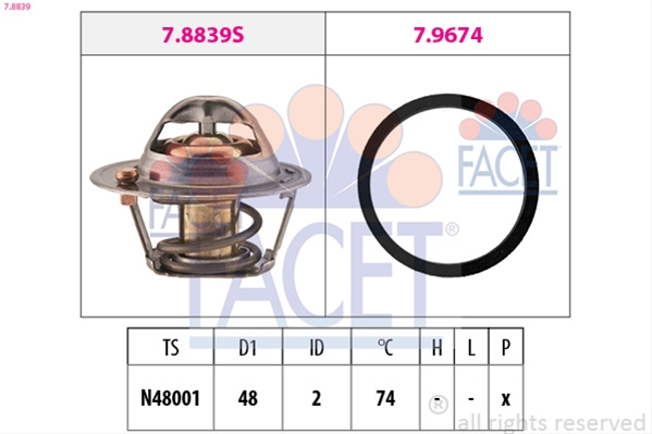 Termostat,lichid Racire Facet Ford 7.8839