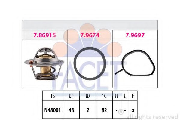 Termostat,lichid racire FORD B-MAX Van (2012 - 2016) FACET 7.8691 piesa NOUA