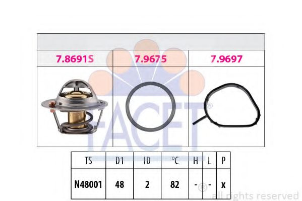 Termostat,lichid racire FORD FOCUS Combi (DNW) (1999 - 2007) FACET 7.8692 piesa NOUA