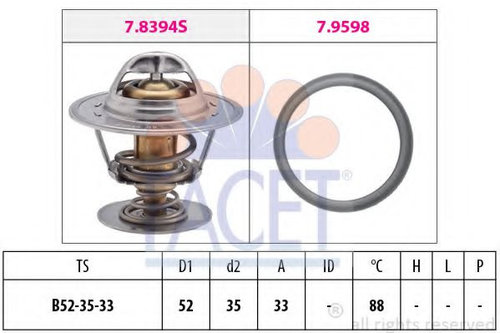 Termostat,lichid racire FORD FOCUS (DAW, DBW) (1998 - 2007) FACET 7.8394 piesa NOUA