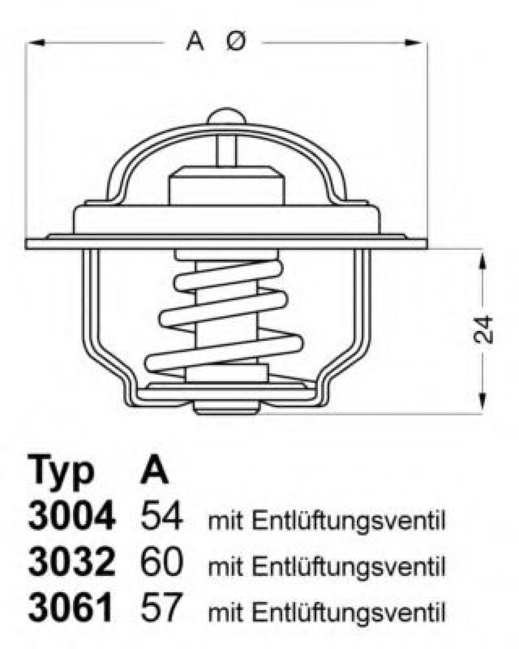 Termostat,lichid racire FORD KA (RB) (1996 - 2008) WAHLER 3004.92D1 piesa NOUA