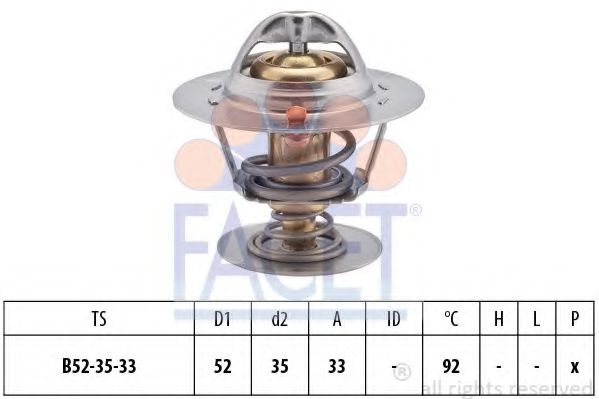 Termostat,lichid racire FORD TRANSIT CONNECT (P65, P70, P80) (2002 - 2016) FACET 7.8396S piesa NOUA