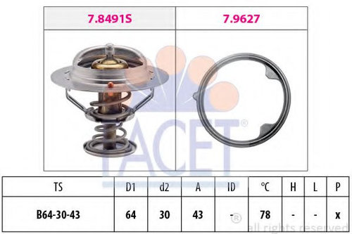 Termostat,lichid racire HONDA ACCORD VI (CG, CK) (1997 - 2003) FACET 7.8491 piesa NOUA