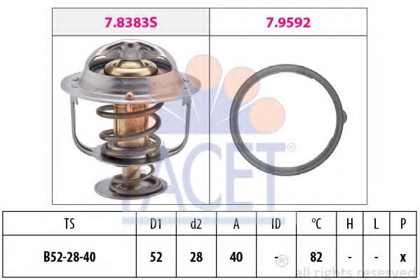 Termostat,lichid racire MAZDA 3 (BL) (2008 - 2016) FACET 7.8383 piesa NOUA