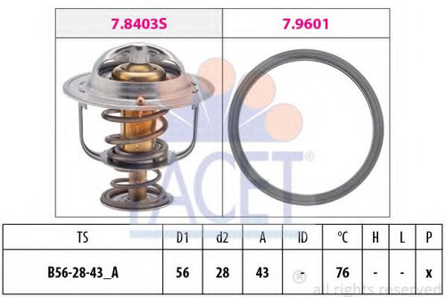 Termostat,lichid racire MITSUBISHI COLT V (CJ, CP) (1995 - 2003) FACET 7.8403 piesa NOUA