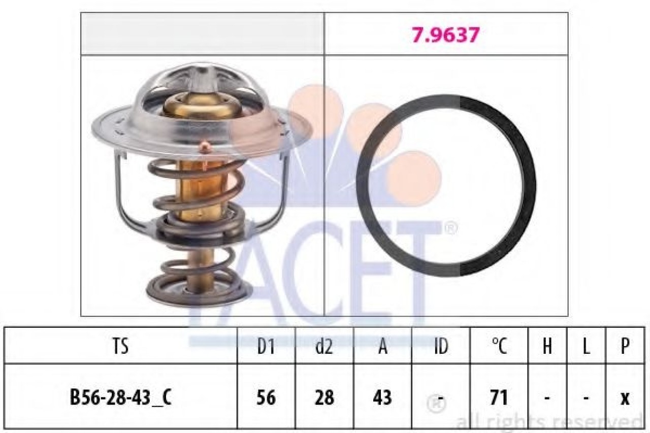 Termostat,lichid racire OPEL MOVANO Combi (J9) (1998 - 2010) FACET 7.8650 piesa NOUA