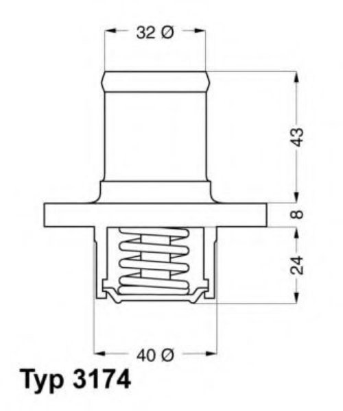 Termostat,lichid racire RENAULT TWINGO I (C06) (1993 - 2012) WAHLER 3174.89D piesa NOUA