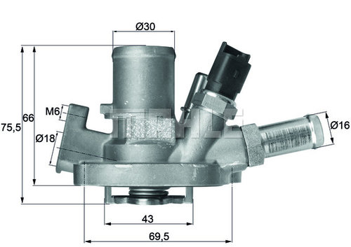 Termostat,lichid racire (TI15180 MAH) ABARTH,ALFA ROMEO,CHRYSLER,FIAT,JEEP,LANCIA