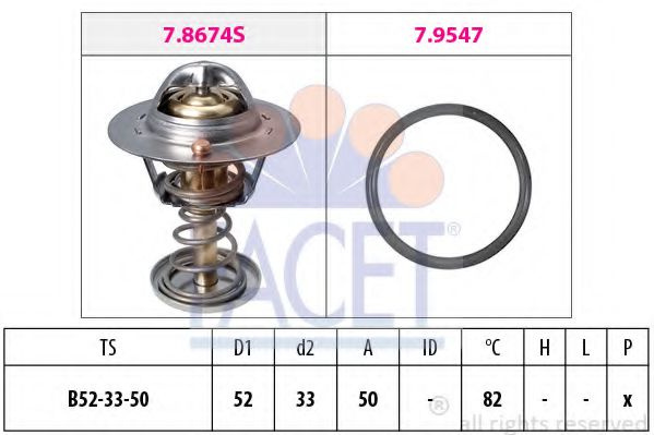 Termostat,lichid racire TOYOTA YARIS (P9) (2005 - 2013) FACET 7.8674 piesa NOUA