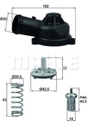 Termostat,lichid racire VW PASSAT Variant (365) (2010 - 2014) MAHLE ORIGINAL TI 244 83D piesa NOUA