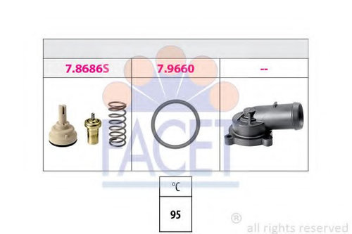Termostat,lichid racire VW SHARAN (7N1, 7N2) (2010 - 2016) FACET 7.8686K piesa NOUA