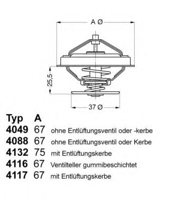 Termostat,lichid racire VW TRANSPORTER IV platou / sasiu (70XD) (1990 - 2003) WAHLER 4116.87D1 piesa NOUA