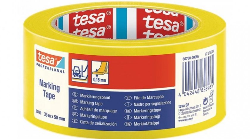 Tesa Banda Adeziva PVC Galben 33M/55MM 60760-00095-15