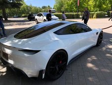 Tesla Roadster pe alb