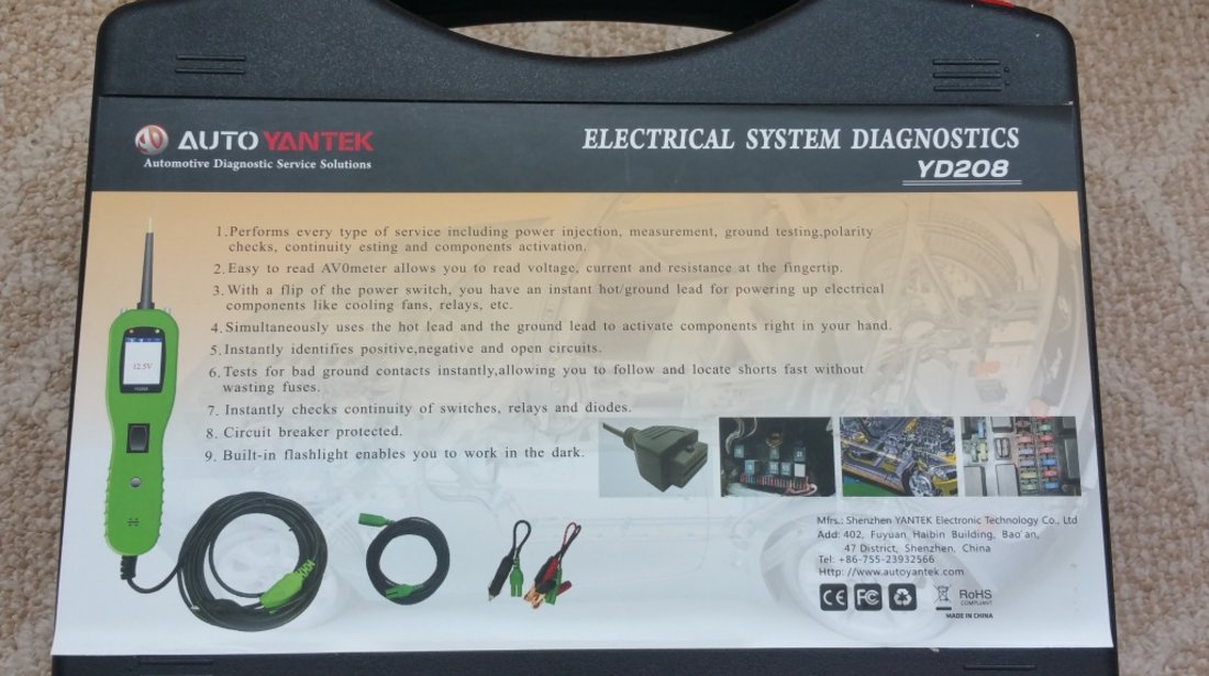 Tester circuit electric auto AUTEK PowerScan YD208 – sonda electrica HQ !