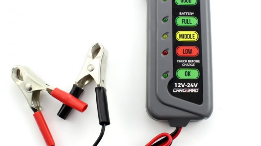 Tester pentru baterie și alternator / 12V – 24V / cu indicatori LED - CARGUARD CBT001