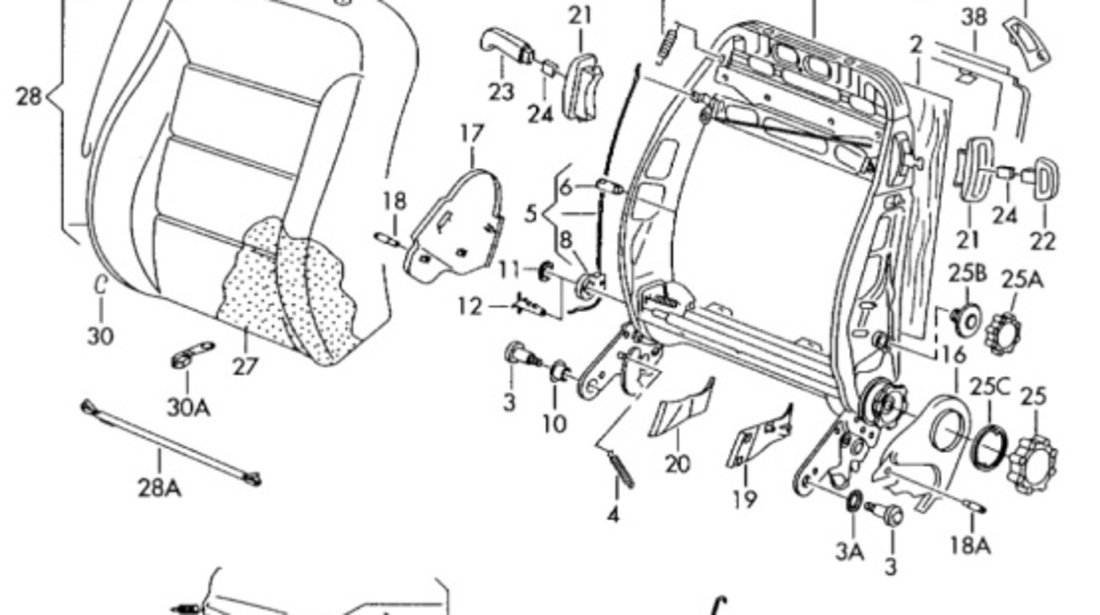 Tetiere AUDI A3 (8L1) [ 1996 - 2006 ] 1.6 (AVU, BFQ) 75KW|102HP VAG OEM 4B0881903F