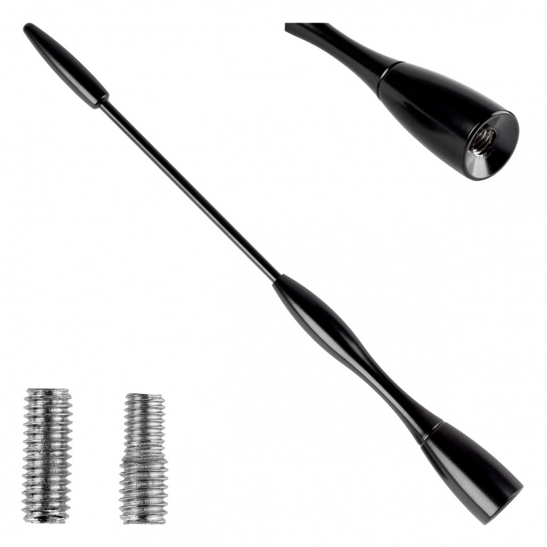 Tija Antena Auto Catarg Din Aluminiu 16 cm Cu Adaptoare 5/6mm Negru Amio ANTM04 01052