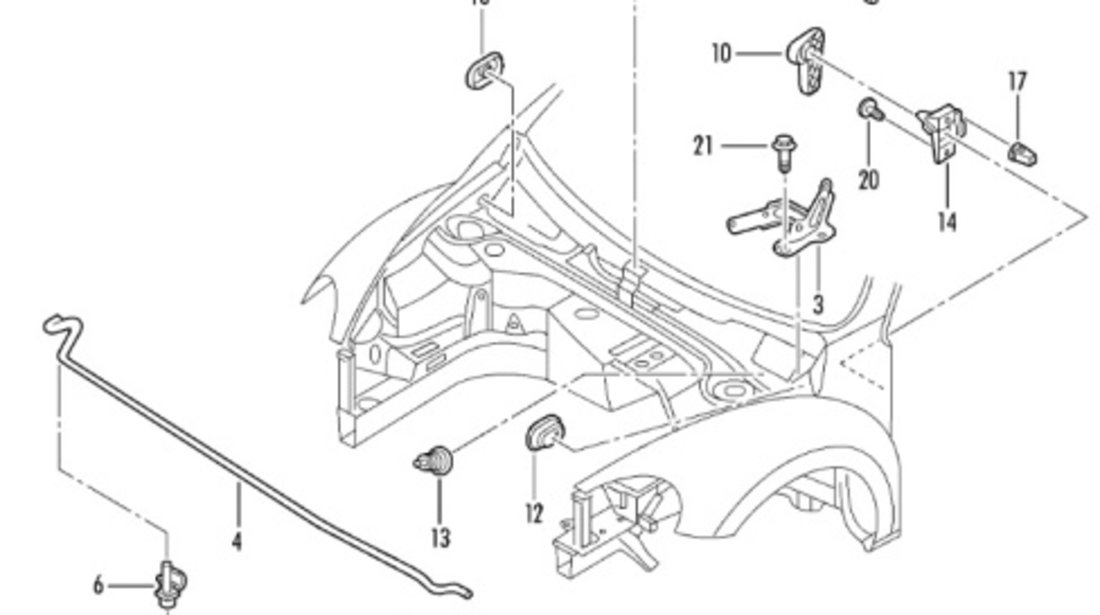 Tija sustinere capota Skoda Octavia (1Z5) Kombi 2008 2.0 TDI SKODA OCTAVIA [ 1959 - 1971 ] OEM 191823395