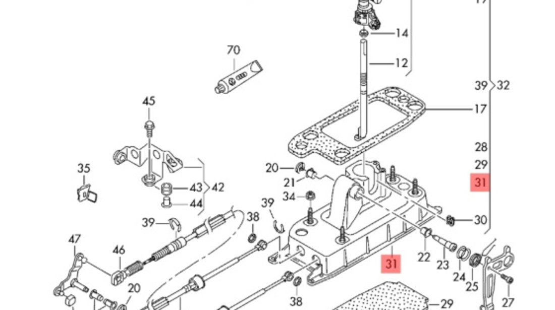 Timonerie cu sufe ​Volkswagen Caddy (2KB) 2006 1.9 TDI OEM 1K0711061A