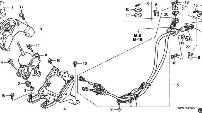 Timonerie schimbator viteze Honda Civic VIII (poz.5) HONDA OE 54310SMGG45