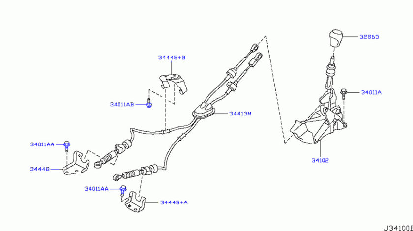 Timonerie schimbator viteze Nissan X-Trail II NISSAN OE 34413-JG900