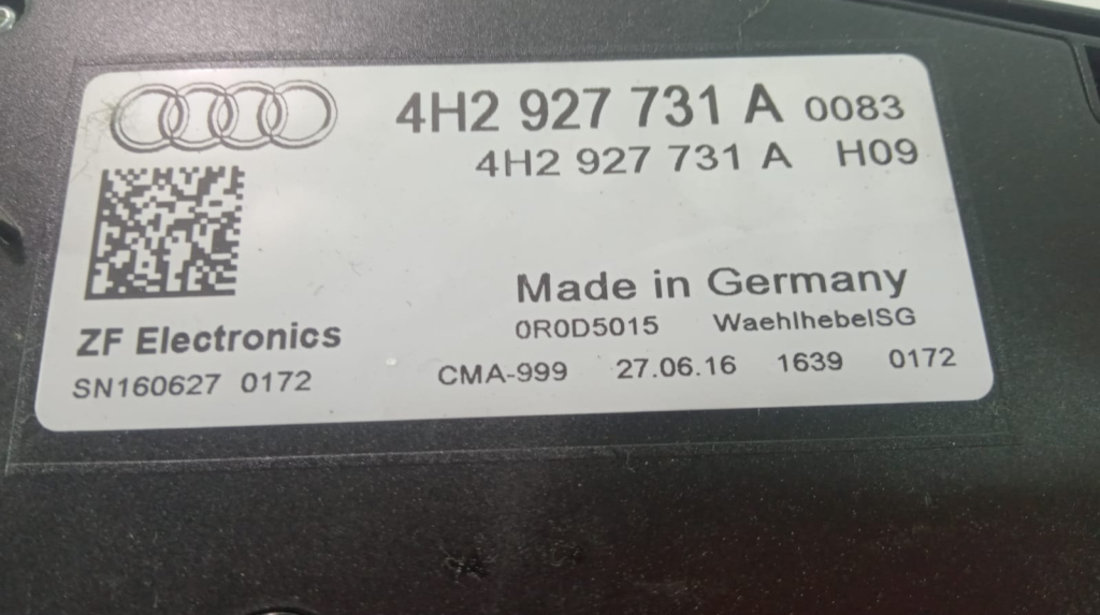Timonerie slector viteze cutie automata 4h2927731a Audi A8 D4/4H [facelift] [2013 - 2018] 3.0 tdi CTDB