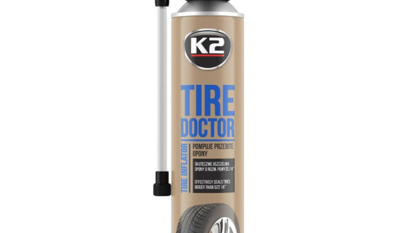 Tire Doctor Aerosol Pentru Etanșarea și Umflarea Anvelopelor Perforate Peste 14``, 500 Ml K2-00931