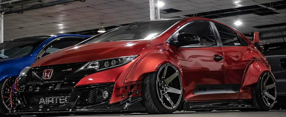 Toata lumea intoarce capul dupa masina lui. Nu vezi in fiecare zi un Civic Type R cu bodykit Rocket Bunny