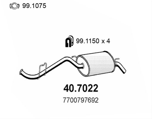 Toba Esapament Finala Asso Renault 40.7022