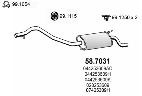 Toba Esapament Finala Asso Vw 58.7031