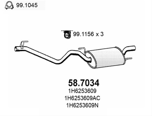 Toba Esapament Finala Asso Vw 58.7034