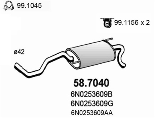 Toba Esapament Finala Asso Vw 58.7040