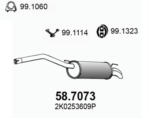 Toba Esapament Finala Asso Vw 58.7073