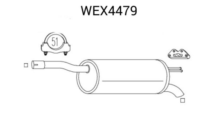 Toba esapament finala FIAT DOBLO Microbus (223, 119) (2001 - 2016) QWP WEX4479 piesa NOUA